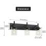ELUZE Vanity Lighting 3 Lights Modern Bathroom Fixtures with Clear Glass Shade Vanity Lights for Living Room Kitchen Dining Room