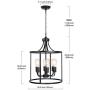VINLUZ Classic Chandeliers 6 Lights Foyer Pendant Light Black Rustic Farmhouse Lighting Metal Round Modern Ceiling Light Fixture Hanging for Dining Room Kitchen Island Entryway Bar