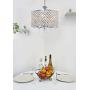 Kira Home Briolette 16'' 4-Light Modern Chic Crystal Chandelier + Round Beaded Drum Shade, Adjustable Height, Chrome Finish