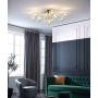 Modo Lighting Glass Ceiling Light Modern 10-Light Globe Chandeliers Mid Century Brass Ceiling Pendant lamp for Bedroom Living Room (10-Head Ceiling Light)