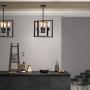 SEEBLEN 4- Light Pendant Light Black Adjustable Hanging Lights Vintage Foyer Lantern for Kitchen lsland Dining Room Hallway Farmhouse Ceiling Lights