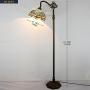 Tiffany Style Reading Floor Lamp W12H64 Inch Sea Blue Stained Glass Crystal Bead Dragonfly Lampshade Antique Lighting Arched Base S147 WERFACTORY Lamps Living Room Bedroom Coffee Table Lover Gifts