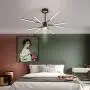 Modern LED Chandeliers,Garwarm 8-Lights Sputnik Pendant Lighting,Flush Mount Ceiling Hanging Lamp Fixture for Bedroom Livingroom Dinning Room,Black+Gold