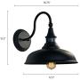 MOTINI Outdoor Barn Light with Motion Sensor Classic Wall Lighting OBB Steel,Wall Sconce Dome on a Gooseneck 12.5''x16.75''