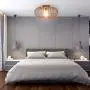 Tangkula Metal Flush Mount Ceiling Light, Antique Brass Metal Ceiling Pendant Light with Strong Arc Iron Lamp-shade, Suitable for Living Room, Kitchen & Dining Hall
