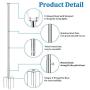 Brillihood Outside String Light Poles, (2X 10ft) Height Adjustable Stainless Steel Pole Stand for Hanging String Lights + Used for Patio, Backyard, Garden, Christmas, Café Wedding Light Décor