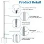 Brillihood Outside String Light Poles, (2X 10ft) Height Adjustable Stainless Steel Pole Stand for Hanging String Lights + Used for Patio, Backyard, Garden, Christmas, Café Wedding Light Décor