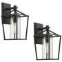 Emliviar Outdoor Porch Lights 2 Pack Wall Mount Light Fixtures, Black Finish with Clear Glass, 20065B1-2PK