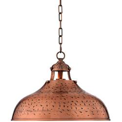 Essex Dyed Copper Pendant Light 16& Wide Modern Farmhouse Industrial Rustic Hammered Dome Shade Fixture for Kitchen Island Dining Room - Franklin Iron Works