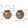 Homeimpro 2 Pack Solar Lantern Hanging Garden Outdoor Lights Metal Waterproof LED Table Lamp