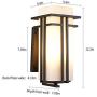 EERU Outdoor Wall Mounted Light, Waterproof Wall Lantern Exterior Light Fixture for Entryways Yards Garage Front Porch, Square Metal Frame with Frosted Glass, Black