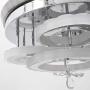 Lighting Groups 42 Inch Retractable Ceiling Fans with Light Remote Control 4 Invisible Clear Acrylic Reverse Blades Bedroom Dining Room Ceiling Fan Chandelier Indoor Fandelier Light Kits with Fans (42 Inch, Silver)