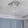 FRIXCHUR Mini Crystal Chandelier Modern Raindrop Ceiling Lighting Flush Mount Pendant Light Fixture for Bedroom Living Room Hallway Dining Room,E12 x 4 Lights