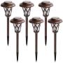 GIGALUMI Solar Pathway Lights 6 Pack, Solar Landscape Lights Warm White, Super Bright High Lumen Waterproof Metal Automatic Solar Yard Lights for Path, Garden, Lawn, Patio and Walkway