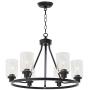 MELUCEE 6-Light Chandeliers for Dining Room, Farmhouse Lighting Black Light Fixtures Ceiling Hanging Industrial Pendant Light for Kitchen Island Bedroom Living Room