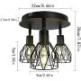 Ganeed Semi-Flush Mount Ceiling Light,3-Lights Industrial Multi Directional Ceiling Light Fixtures,Iron Cage Ceiling Lamp Pendant Lighting for Farmhouse Island Dining Room Hallway Bedroom