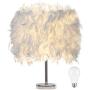 Feather lamp,White Beside Table lamp for Bedroom,Children,Wedding,Birthday,Vintage Deco Desk Light Free Light buld Include(A)