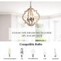 KSANA Farmhouse Orb Chandelier, Handmade Wood Light Fixture for Dining & Living Room, Foyer, Bedroom, Kitchen Island and Entryway