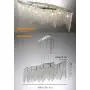 Kitchen Crystal Chandeliers Meniscus Linear Island Lighting G9 12-Lights Fireworks Pendant Lamp K9 Silver Clear Crystal Ceiling Light Fixture for Bedroom Living Dining Room Mall Bar Table Hanging