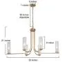 LOG BARN Brass Chandelier, Modern Dining Room Lighting Fixtures Hanging with Clear Glass Shades, Contemporary Large Gold Chandeliers for Living Room, 6-Light, 36” Dia