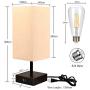 Touch Control Table Lamp with 2 Power Outlet and 2 USB Port, 3-Way Dimmable Desk Lamp Modern Table Lamp for Bedroom Living Room Office, Led Bulb Included (Table lamp with Outlet)