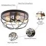 CO-Z 17.7’’ Vintage 5-Light Rustic Semi Flush Mount Ceiling Light, Oil Rubbed Bronze Farmhouse Ceiling Light Fixtures with Cage Shade, Industrial Ceiling Cage Lighting for Living Room, Bedroom