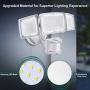 GLORIOUS-LITE Solar Security Light Outdoor, 1600LM Solar LED Motion Sensor Light with 3 Adjustable Head, 5500K, IP65 Waterproof Flood Light for Backyard, Pathway & Patio
