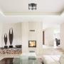 Globe Electric Wexford 3 Flush Mount Ceiling Light, Brass Detail, 60417, 8.13'', Dark Bronze with Clear Glass