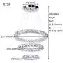 Winretro Modern DIY Crystal LED Chandelier Light Fixture 3 Rings Round Pendant Lighting Adjustable Stainless Steel Ceiling Lamp for Living Room Dining Room Bedroom(Cold White) Winretro Modern DIY Crystal LED Chandelier Light Fixture 3 Rings Round Pendant Lighting Adjustable Stainless Steel Ceiling Lamp for Living Room Dining Room Bedroom(Cold White)