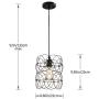 Deformable Globe Pendant Light Fixture 2 Pack, DIY Multi Shapes Chandelier Light Fixture, Farmhouse Black Metal Wire Cage Hanging Light for Dining Room Kitchen Island Living Room Hallway Entryway