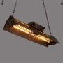 Windsor Home Deco Loft Industrial Hanging Pendant Chandelier, Wrought Iron Rectangle 4-Light Edison Ceiling Pendant Lights Fixture for Dining Room Restaurant Bar Art Lighting
