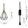 Riomasee Industrial Plug in Pendant Lighting 14.27 Ft Hanging Light Cord with On/Off Switch,Vintage Wire Cage Black Metal Hanging Lamp Riomasee Industrial Plug in Pendant Lighting 14.27 Ft Hanging Light Cord with On/Off Switch,Vintage Wire Cage Black Metal Hanging Lamp