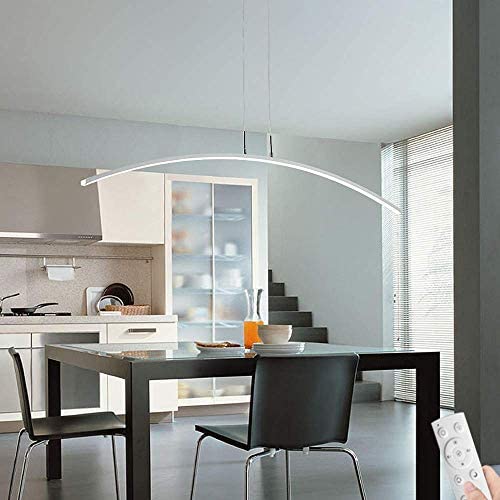 LAKIQ Modern Linear Dimmable LED Hanging Chandelier Light Fixture Dining Room Remote Control Ultra-thin Acrylic LED Pendant Lighting for Kitchen Island Dining Table Living Room(White,Stepless Dimming) LAKIQ Modern Linear Dimmable LED Hanging Chandelier Light Fixture Dining Room Remote Control Ultra-thin Acrylic LED Pendant Lighting for Kitchen Island Dining Table Living Room(White,Stepless Dimming)