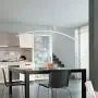 LAKIQ Modern Linear Dimmable LED Hanging Chandelier Light Fixture Dining Room Remote Control Ultra-thin Acrylic LED Pendant Lighting for Kitchen Island Dining Table Living Room(White,Stepless Dimming)