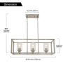 3 Light VINLUZ Modern Pendant Lighting for Kitchen Island,Industrial Dinging Room Chandelier Light Fixture Hanging with Brushed Nickel Finish with Clear Glass