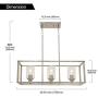 3 Light VINLUZ Modern Pendant Lighting for Kitchen Island,Industrial Dinging Room Chandelier Light Fixture Hanging with Brushed Nickel Finish with Clear Glass