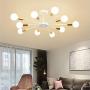 Modo Lighting Flush Mount Ceiling Light 10-Light White Sputnik Chandelier Lighting Modern Ceiling Lamp for Living Room Restaurant Kitchen Island(10-Light)