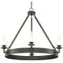 Parkham Dark Bronze Wagon Wheel Chandelier 33'' Wide Modern Farmhouse Rustic 6-Light Fixture for Dining Room House Foyer Kitchen Island Entryway Bedroom - Franklin Iron Works