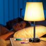 Touch Control Table Lamp - Touch Lamp with USB Ports and Outlets, 3 Way Dimmable USB Bedside Desk Lamp, Nightstand Lamps for Bedrooms Living Room Office & Bedroom Décor
