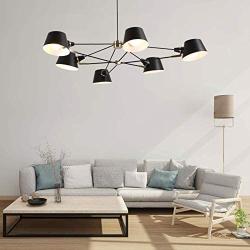 AIDOS 6-Light Midcentury Chandelier Light, Metal Sputnik Pendant Lights, Modern Ceiling Light Fixtures for Kitchen Island Dining Room Living Room