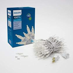 Philips 100 LED Warm White Indoor Outdoor Mini Christmas Lights, White String