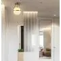 Mid Century Modern Globe Semi Flush Mount Ceiling Light Fixture,White Opal with Brass Finish,Living/Dinning Room