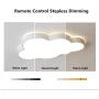 LAKIQ Modern Dimmable Acrylic LED Lights with Remote Creative Cloud Shape Children Room Flush Mount Ceiling Lighting Fixture for Kids Bedroom Kindergarten Living Room(21.5,Stepless Dimming)