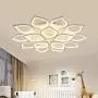 15 Heads Petal Semi Flush Light - Monochromatic LED Ceiling Light Fixture 110-240V 150W Modern Acrylic Ceiling Lamp with White Metal Canopy for Living Room Bedroom Restaurant