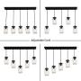 Mason Jar Pendant Light Fixtures 5-Lights, Rustic Glass Hanging Lighting for Farmhouse Dining Room Kitchen Island