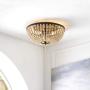 JONATHAN Y JYL9019B Allison 15'' Wood Beaded/Metal LED Flush Mount, Contemporary, Transitional, for Bedroom, Livingroom, Office, Black