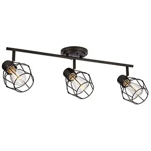 NOMA Track Lighting | Adjustable Ceiling Light Fixture | Perfect for Kitchen, Hallway, Dining Room, Bedroom and Bathroom | Oil Rubbed Bronze, 3-Light