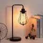 HAITRAL Edison Table Lamp - Industrial Vintage Bedside Nightstand Lamp with Marble Base for Bedroom, Living Room, Guest Room, Office, Black