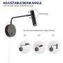 Wall Lights with Plug in Cord, Joossnwell Industrial Wall Lamps for Bedroom with on Off Switch Warm White 3000K Black-1 Pack