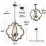 GEPOW Farmhouse Orb Chandelier, Large Handmade Wood Light Fixture for Dining Room, Bedrooms, Living Rooms and Foyer